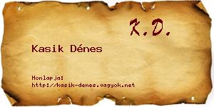 Kasik Dénes névjegykártya